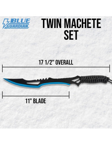 Conjunto de Machetes Gemelos BUDK Blue Guardian 11" Acero Inoxidable