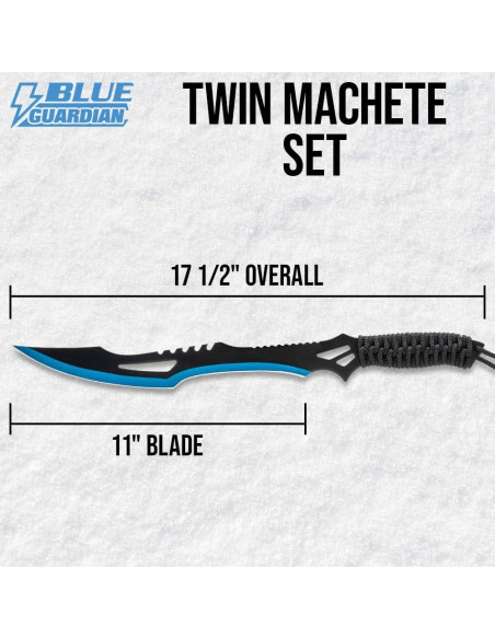 Conjunto de Machetes Gemelos BUDK Blue Guardian 11" Acero Inoxidable