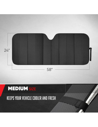 Sombrilla para Parabrisas Motor Trend AS-311+SS-002 Negra 147x61 cm