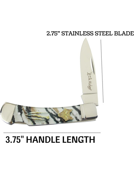 Cuchillo de bolsillo Elk Ridge ER-42451-AF, acero inoxidable 6.5 cm