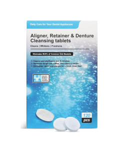 Tabletas Limpiadoras AlignerCo para Alineadores y Dentaduras - 120 Unidades