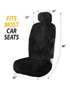 Fundas de Asiento de Piel de Oveja ZONETECH SEFUR Negras 2