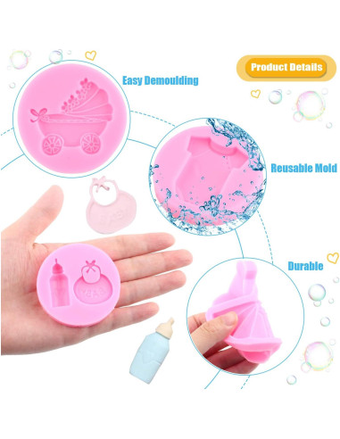 Molde de Silicona para Fondant Baby Shower MIYAHOUSE - Set 7 Piezas