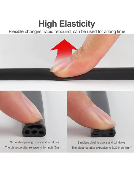 Tira de Sellado de Puerta Benory 6m Silicona Aislamiento Acústico