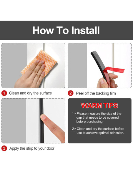 Tira de Sellado de Puerta Benory 6m Silicona Aislamiento Acústico