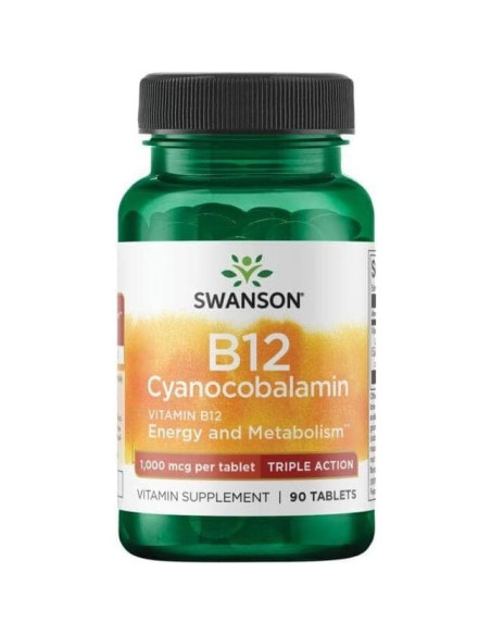 Suplemento de Vitamina B-12 1000 mcg Swanson 90 Tabletas Suplemento de Vitamina B-12 1000 mcg Swanson 90 Tabletas