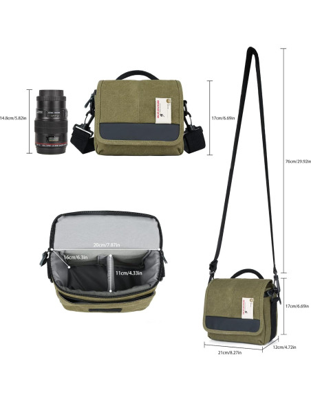 Bolsa de cámara Besnfoto BF-1015 pequeña impermeable verde