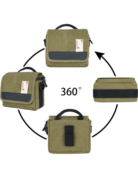 Bolsa de cámara Besnfoto BF-1015 pequeña impermeable verde