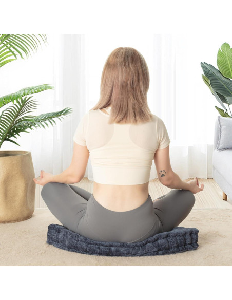 Cojín de Suelo TEXSTEAD Azul 50x50 cm para Meditación y Yoga