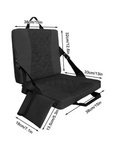 Almohadilla de Asiento Plegable MYDAYS OUTDOOR Negra 33x33cm 2