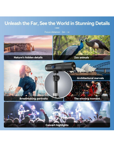 Lente Telefoto HD 30X APEXEL para iPhone y Smartphones