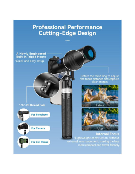 Lente Telefoto HD 30X APEXEL para iPhone y Smartphones