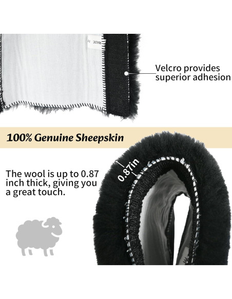 Funda de Cinturón de Seguridad Aegis Piel de Oveja Negra 2Pack