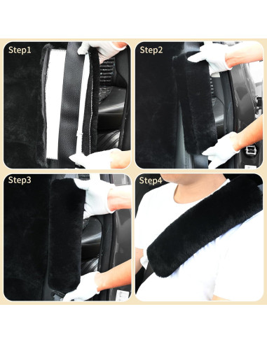 Funda de Cinturón de Seguridad Aegis Piel de Oveja Negra 2Pack