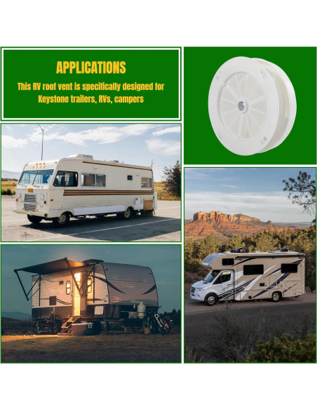Ventilación de Techo de Hongo NuFlySic para RV - Impermeable