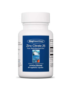 Citrato de Zinc Allergy Research Group 25mg - 60 Cápsulas