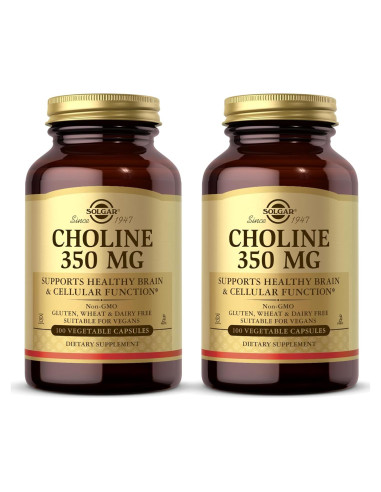 Solgar Colina 350 mg - 200 Cápsulas Vegetales - Vegano, Kosher