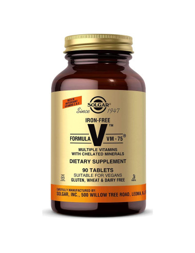 Multivitamina Sin Hierro Solgar VM-75 - 90 Tabletas Veganas