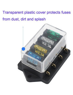 Caja de Soporte para Fusibles de Cuchilla 4 Vías Gebildet 32V 2