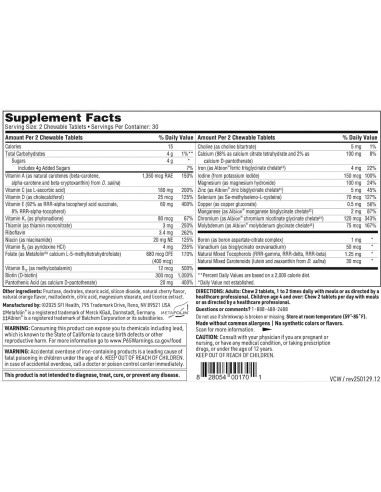 Multivitamina Masticable Klaire Labs VitaTab 60 Tabletas