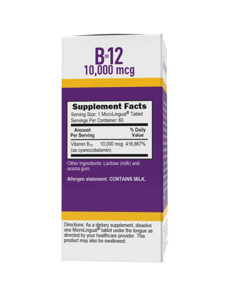 Vitamina B-12 Cianocobalamina Superior Source 10000 mcg 60 Tabletas Vitamina B-12 Cianocobalamina Superior Source 10000 mcg 60 Tabletas