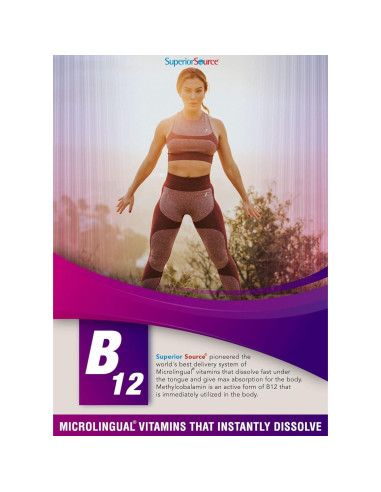 Vitamina B-12 Cianocobalamina Superior Source 10000 mcg 60 Tabletas