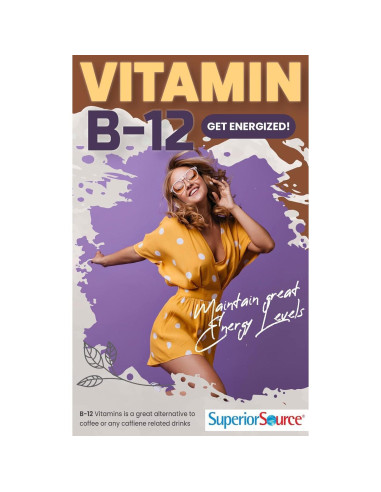 Vitamina B-12 Cianocobalamina Superior Source 10000 mcg 60 Tabletas