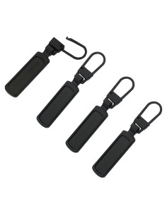 Tirador de Cremallera Mizeer 4pcs Negro para Agujeros Pequeños