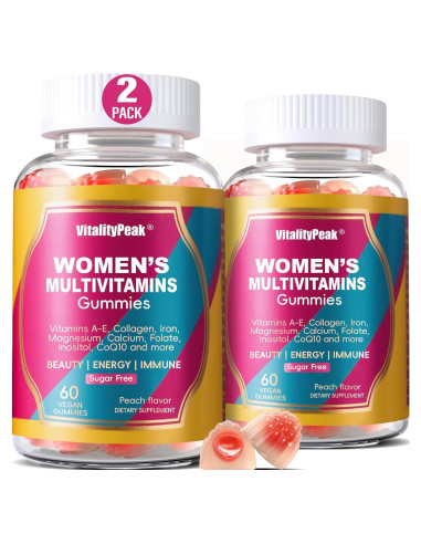 Gomitas Multivitamínicas VitalityPeak 120CT Sin Azúcar Durazno