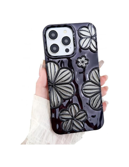 Funda Bumper YAOZOCASE para iPhone 11 - Negro 3D Floral