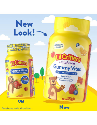 Multivitaminas Gummy L'il Critters 70 Gomas Niños Sabor Frutas
