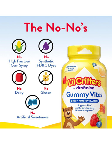 Multivitaminas Gummy L'il Critters 70 Gomas Niños Sabor Frutas