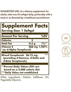 Vitamina E 268 mg Solgar - 100 Gelatinas Blandas Antioxidante 2