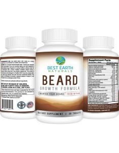 Fórmula de Crecimiento de Barba Mejor Tierra Naturales 30 Cápsulas 2