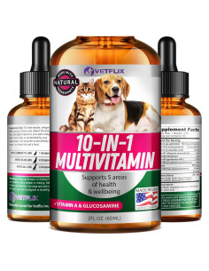 Vitaminas para Mascotas Vetflix 10 en 1 - Glucosamina 59 ml