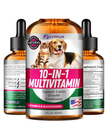 Vitaminas para Mascotas Vetflix 10 en 1 - Glucosamina 59 ml