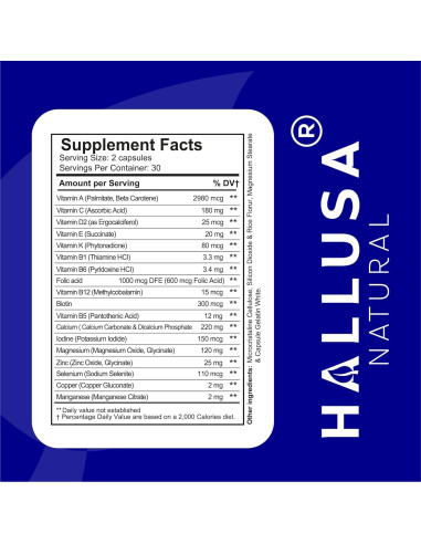 Multivitamina HallMulvit Hombres - 60 Cápsulas, Energía y Salud