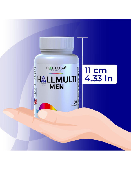 Multivitamina HallMulvit Hombres - 60 Cápsulas, Energía y Salud