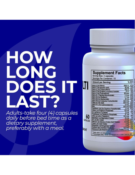 Multivitamina HallMulvit Hombres - 60 Cápsulas, Energía y Salud