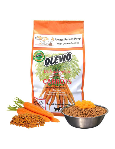 Olewo Zanahorias Deshidratadas para Perros 0.45 kg - Soporte Digestivo y Piel Saludable