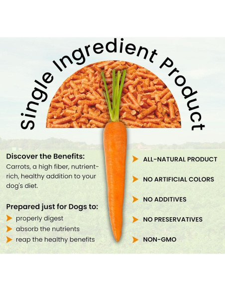 Olewo Zanahorias Deshidratadas para Perros 0.45 kg - Soporte Digestivo y Piel Saludable