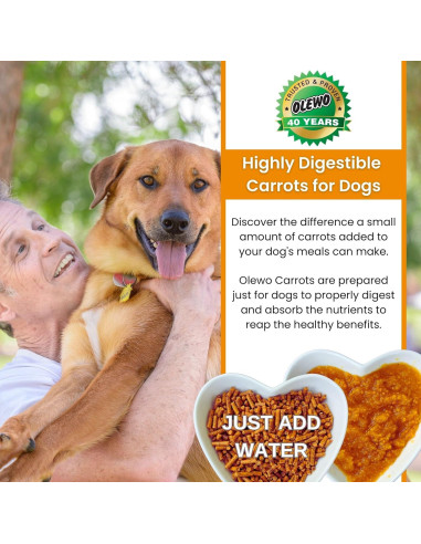 Olewo Zanahorias Deshidratadas para Perros 0.45 kg - Soporte Digestivo y Piel Saludable
