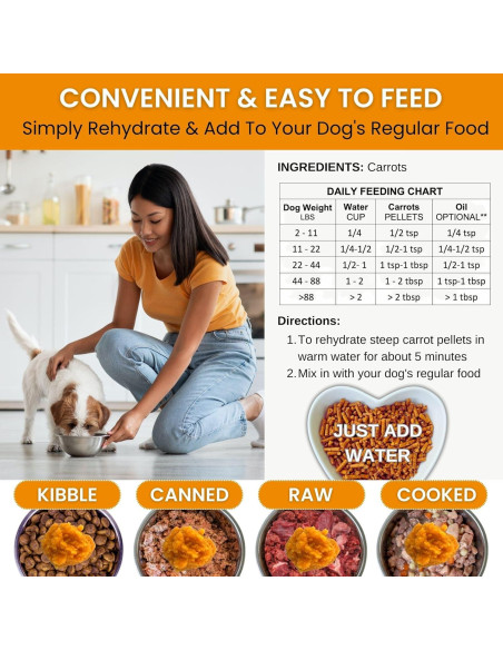 Olewo Zanahorias Deshidratadas para Perros 0.45 kg - Soporte Digestivo y Piel Saludable