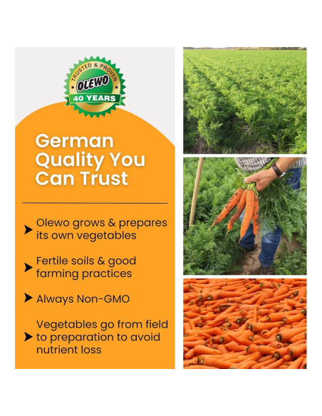 Olewo Zanahorias Deshidratadas para Perros 0.45 kg - Soporte Digestivo y Piel Saludable