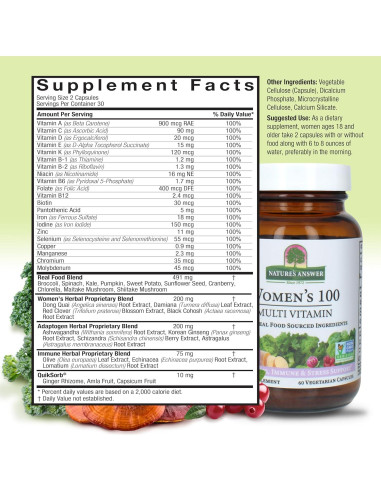 Multivitamina Completa para Mujeres Respuesta de la Naturaleza 60 Cápsulas Vegetarianas