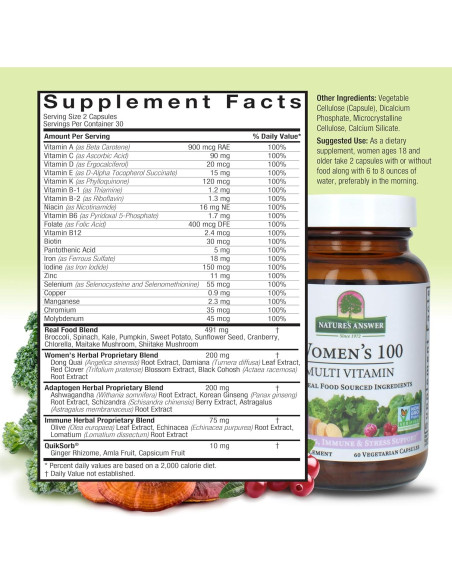 Multivitamina Completa para Mujeres Respuesta de la Naturaleza 60 Cápsulas Vegetarianas