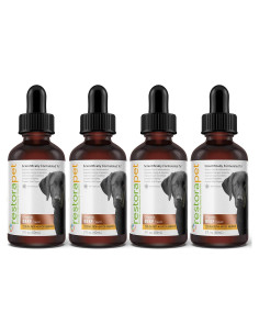 RestoraPet Suplemento Multivitamínico Líquido para Perros y Gatos - 4 Botellas de 59 ml