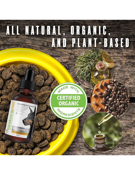 RestoraPet Suplemento Multivitamínico Líquido para Perros y Gatos - 4 Botellas de 59 ml