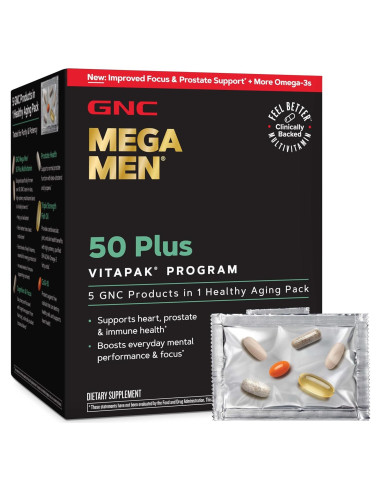 GNC Mega Men 50 Plus Vitapak 30 Paquetes Multivitaminas