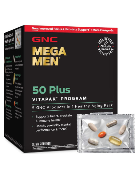 GNC Mega Men 50 Plus Vitapak 30 Paquetes Multivitaminas